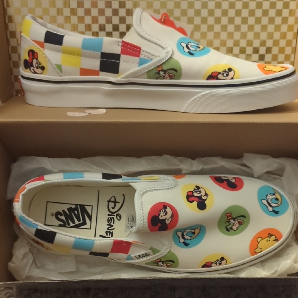 Limited Edition 50th Anniversary Walt Disney World Vans Unisex Slip On Sneakers
